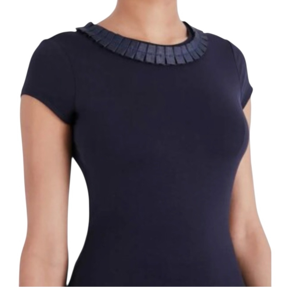 TED BAKER Sillia frill neck pleat ribbon ruffle embellished t-shirt tee top - Picture 1 of 8